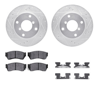 R1 Concepts® - eLINE Series Drilled and Slotted Front Brake Kit with Ceramic Pads