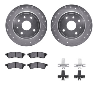 R1 Concepts® - eLINE Series Drilled and Slotted Rear Brake Kit with Ceramic Pads