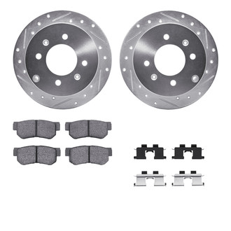 R1 Concepts® - eLINE Series Drilled and Slotted Rear Brake Kit with Ceramic Pads