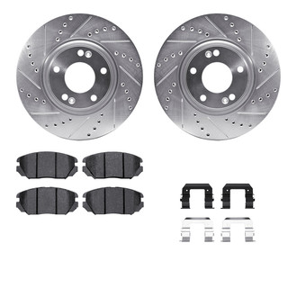 R1 Concepts® - eLINE Series Drilled and Slotted Front Brake Kit with Ceramic Pads