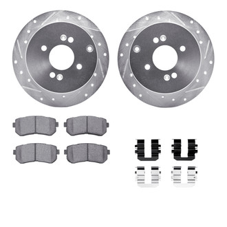 R1 Concepts® - eLINE Series Drilled and Slotted Rear Brake Kit with Ceramic Pads