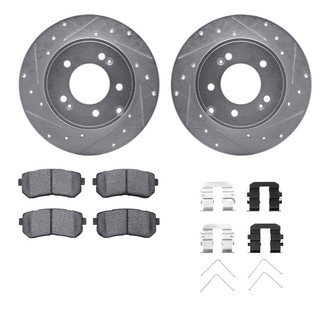 R1 Concepts® - Drilled and Slotted Rear Brake Kit with Ceramic Pads
