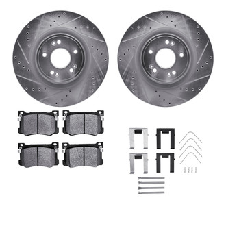 R1 Concepts® - eLINE Series Drilled and Slotted Front Brake Kit with Ceramic Pads