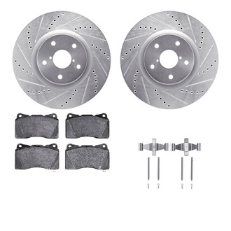 R1 Concepts® - eLINE Series Drilled and Slotted Front Brake Kit with Ceramic Pads