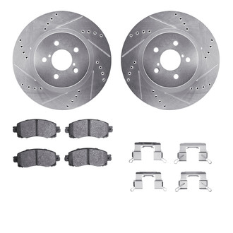 R1 Concepts® - eLINE Series Drilled and Slotted Front Brake Kit with Ceramic Pads