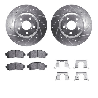 R1 Concepts® - eLINE Series Drilled and Slotted Front Brake Kit with Ceramic Pads