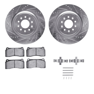 R1 Concepts® - eLINE Series Drilled and Slotted Front Brake Kit with Ceramic Pads
