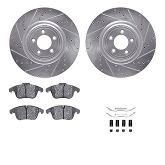 R1 Concepts® - Drilled and Slotted Front Brake Kit with Ceramic Pads