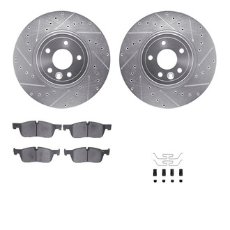 R1 Concepts® - eLINE Series Drilled and Slotted Front Brake Kit with Ceramic Pads