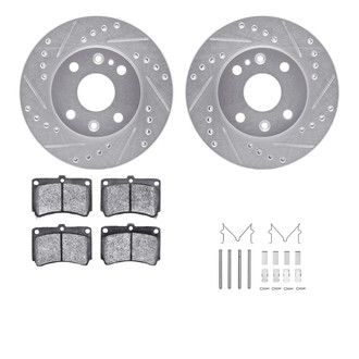 R1 Concepts® - eLINE Series Drilled and Slotted Front Brake Kit with Ceramic Pads