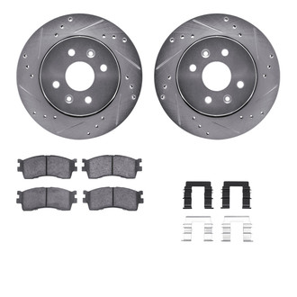 R1 Concepts® - eLINE Series Drilled and Slotted Front Brake Kit with Ceramic Pads