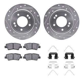 R1 Concepts® - eLINE Series Drilled and Slotted Rear Brake Kit with Ceramic Pads