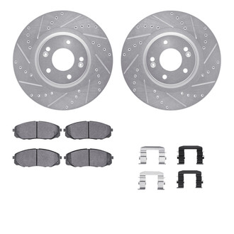 R1 Concepts® - eLINE Series Drilled and Slotted Front Brake Kit with Ceramic Pads
