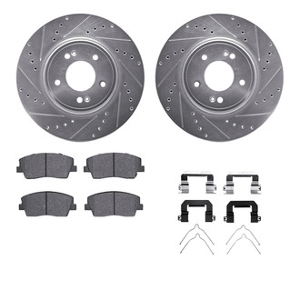 R1 Concepts® - eLINE Series Drilled and Slotted Front Brake Kit with Ceramic Pads