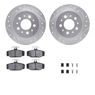 R1 Concepts® - eLINE Series Drilled and Slotted Rear Brake Kit with Ceramic Pads