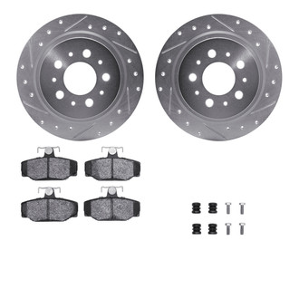 R1 Concepts® - eLINE Series Drilled and Slotted Rear Brake Kit with Ceramic Pads
