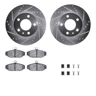 R1 Concepts® - eLINE Series Drilled and Slotted Front Brake Kit with Ceramic Pads