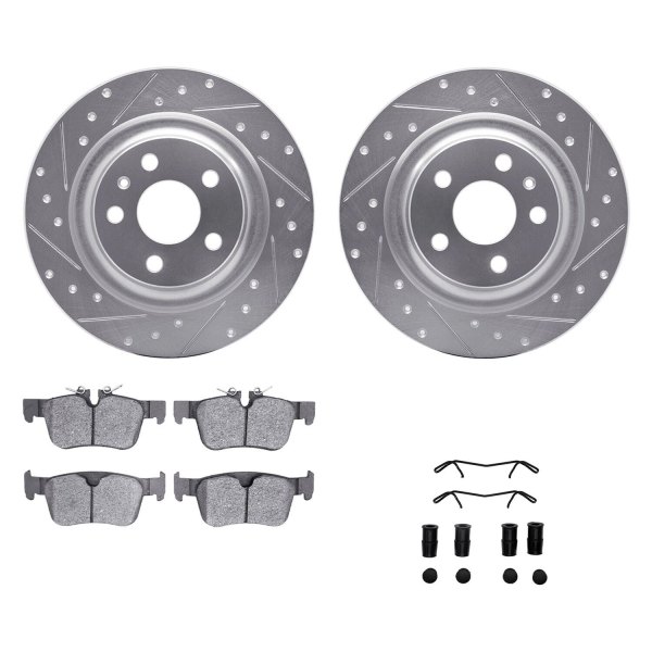  R1 Concepts® - Drilled and Slotted Rear Brake Kit with Ceramic Pads