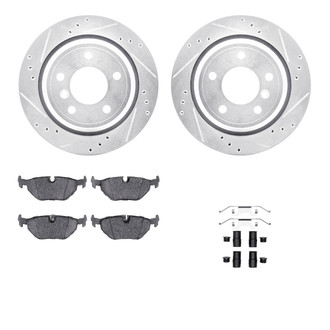 R1 Concepts® - eLINE Series Drilled and Slotted Rear Brake Kit with Ceramic Pads