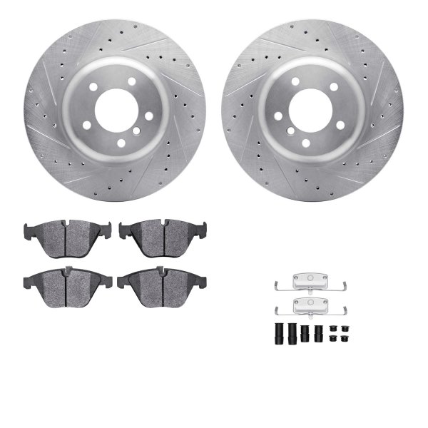  R1 Concepts® - eLINE Series Drilled and Slotted Front Brake Kit with Ceramic Pads