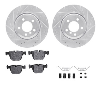 R1 Concepts® - eLINE Series Drilled and Slotted Rear Brake Kit with Ceramic Pads