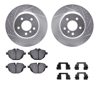 R1 Concepts® - eLINE Series Drilled and Slotted Rear Brake Kit with Ceramic Pads