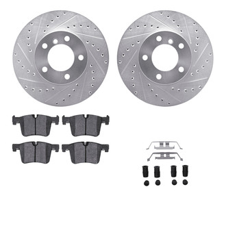 R1 Concepts® - eLINE Series Drilled and Slotted Front Brake Kit with Ceramic Pads