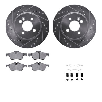 R1 Concepts® - eLINE Series Drilled and Slotted Front Brake Kit with Ceramic Pads