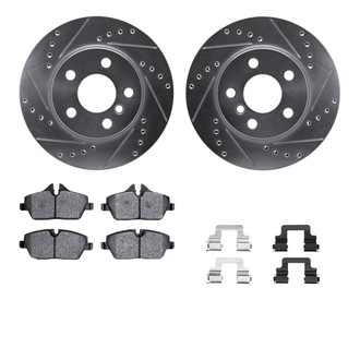 R1 Concepts® - eLINE Series Drilled and Slotted Front Brake Kit with Ceramic Pads