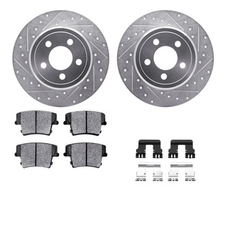 R1 Concepts® - eLINE Series Drilled and Slotted Rear Brake Kit with Ceramic Pads