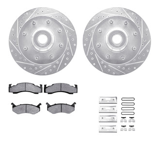R1 Concepts® - eLINE Series Drilled and Slotted Front Brake Kit with Ceramic Pads
