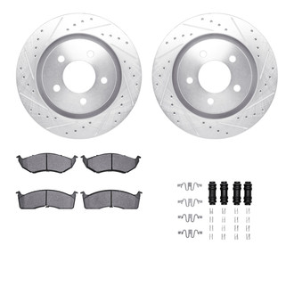 R1 Concepts® - eLINE Series Drilled and Slotted Front Brake Kit with Ceramic Pads