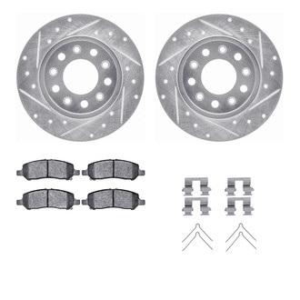 R1 Concepts® - eLINE Series Drilled and Slotted Rear Brake Kit with Ceramic Pads