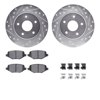 R1 Concepts® - eLINE Series Drilled and Slotted Rear Brake Kit with Ceramic Pads