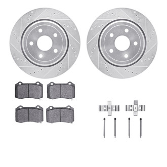 R1 Concepts® - eLINE Series Drilled and Slotted Rear Brake Kit with Ceramic Pads