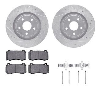 R1 Concepts® - eLINE Series Drilled and Slotted Front Brake Kit with Ceramic Pads