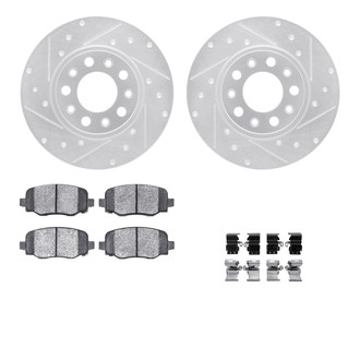 R1 Concepts® - eLINE Series Drilled and Slotted Rear Brake Kit with Ceramic Pads