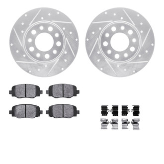 R1 Concepts® - eLINE Series Drilled and Slotted Rear Brake Kit with Ceramic Pads