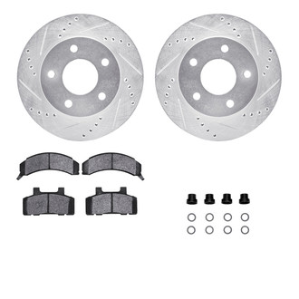 R1 Concepts® - eLINE Series Drilled and Slotted Front Brake Kit with Ceramic Pads