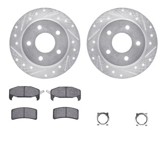 R1 Concepts® - eLINE Series Drilled and Slotted Rear Brake Kit with Ceramic Pads