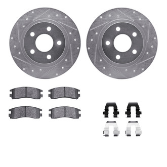 R1 Concepts® - eLINE Series Drilled and Slotted Rear Brake Kit with Ceramic Pads