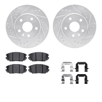 R1 Concepts® - eLINE Series Drilled and Slotted Front Brake Kit with Ceramic Pads