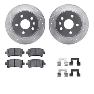 R1 Concepts® - eLINE Series Drilled and Slotted Rear Brake Kit with Ceramic Pads