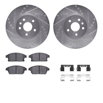 R1 Concepts® - eLINE Series Drilled and Slotted Front Brake Kit with Ceramic Pads