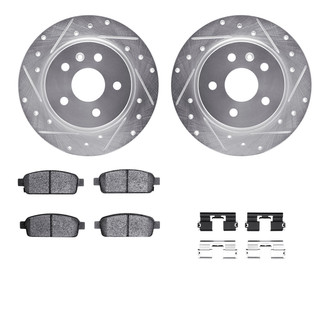 R1 Concepts® - eLINE Series Drilled and Slotted Rear Brake Kit with Ceramic Pads