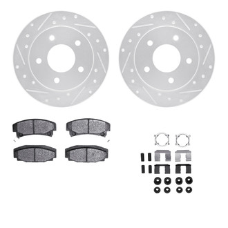 R1 Concepts® - eLINE Series Drilled and Slotted Rear Brake Kit with Ceramic Pads