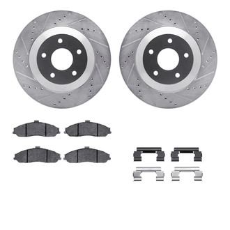 R1 Concepts® - eLINE Series Drilled and Slotted Front Brake Kit with Ceramic Pads