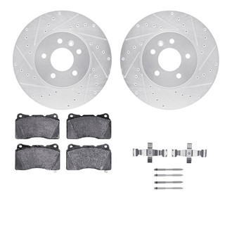 R1 Concepts® - eLINE Series Drilled and Slotted Front Brake Kit with Ceramic Pads