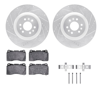 R1 Concepts® - eLINE Series Drilled and Slotted Front Brake Kit with Ceramic Pads