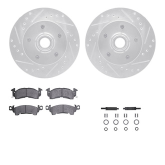 R1 Concepts® - eLINE Series Drilled and Slotted Front Brake Kit with Ceramic Pads
